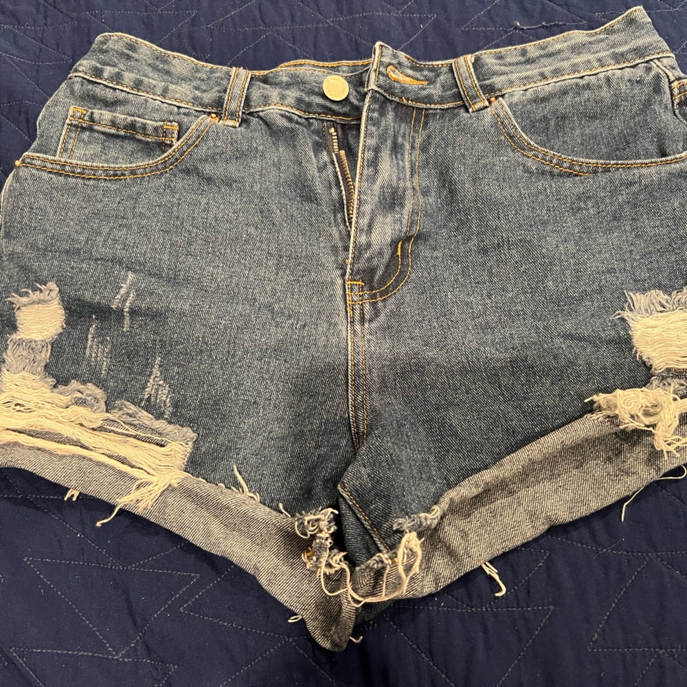 Khaki Blue Denim shorts size 9/29